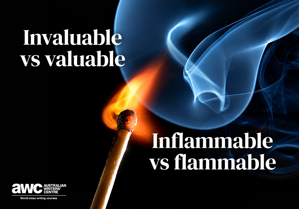Blog Q&A Inflammable vs flammable_Invaluable vs valuable