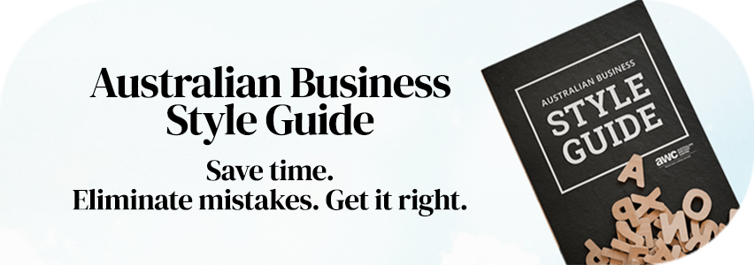 Australian Business Style Guide page banner