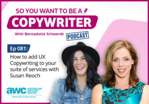 Copywriting Podcast Episode 081: How to add UX Copywriting to your suite of services with Susan Reoch COPY-ep-081-landscape