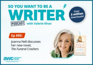 Writing Podcast Episode 695: Joanna Nell discusses her new novel, 'The Funeral Crashers' WRITER-ep-695-landscape